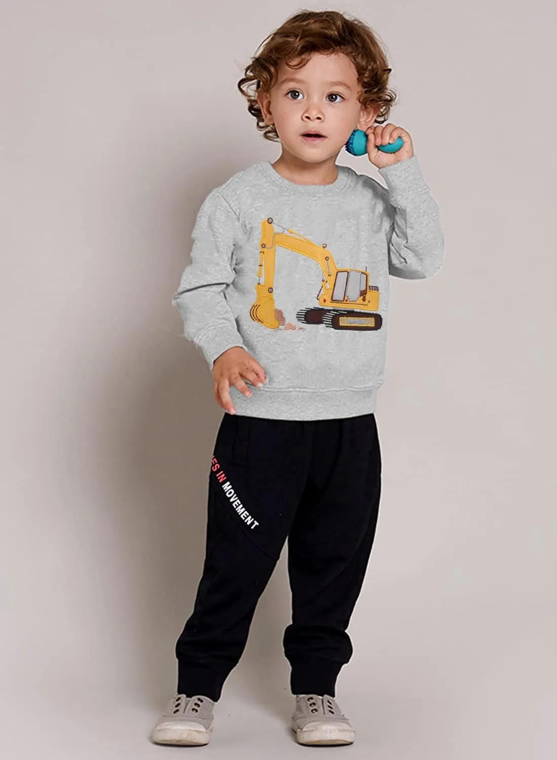 Popshion Toddler Boys Sweatshirt Cotton Lightweight Kids Winter Warm Sweater Crewneck Pullover Tops