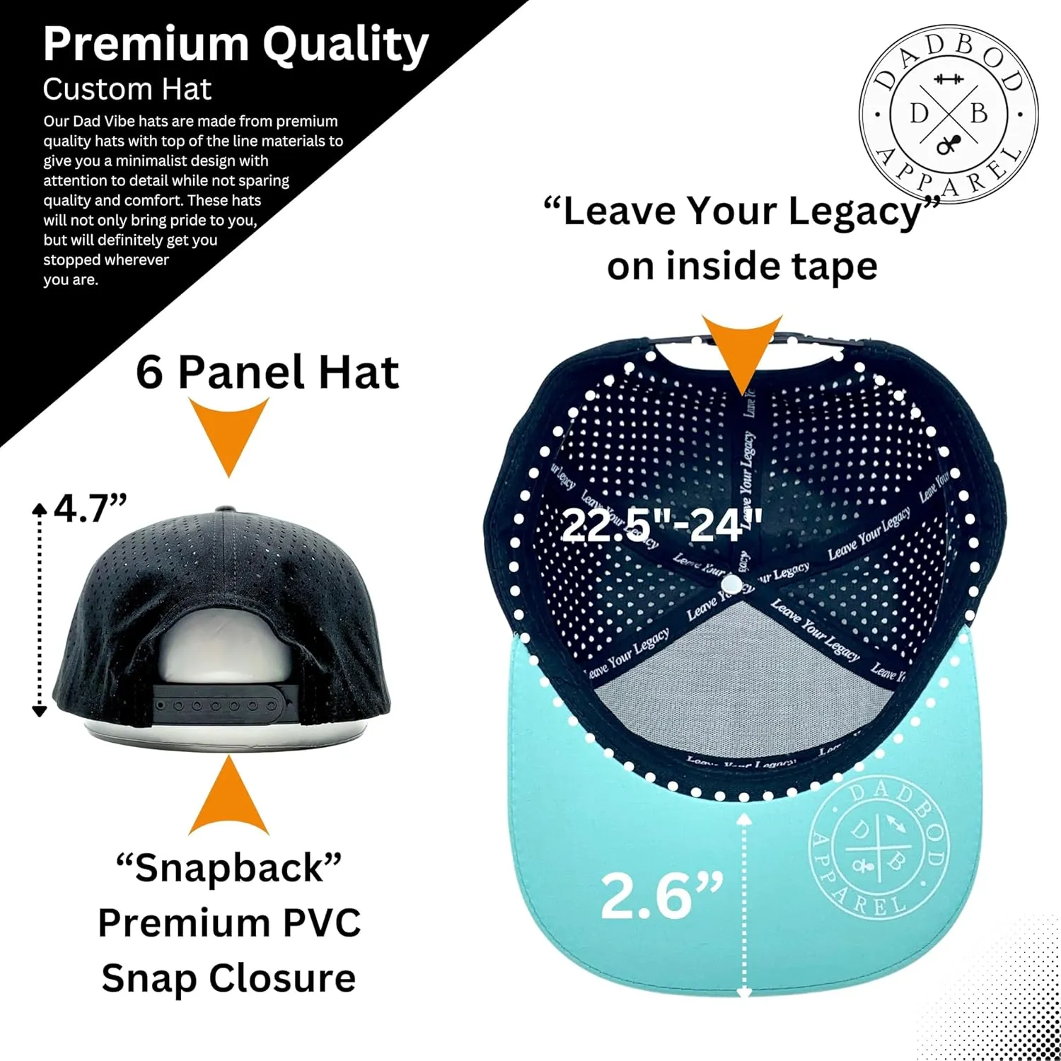 Premium Active 6 Panel Logo Hat