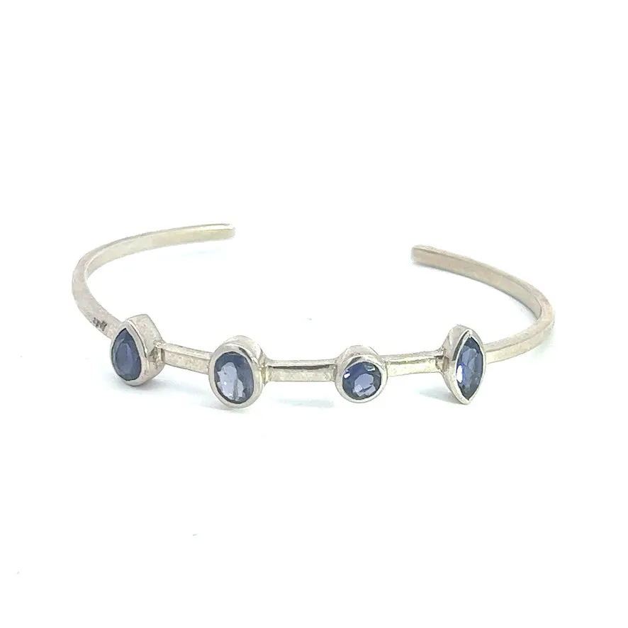 September Birthstone Iolite Cuff, Sterling Silver