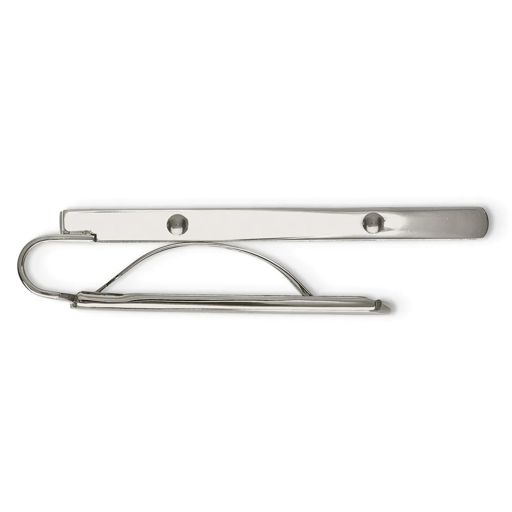 Stainless Steel Brushed and Polished Grey Carbon Fiber Inlay Money Clip