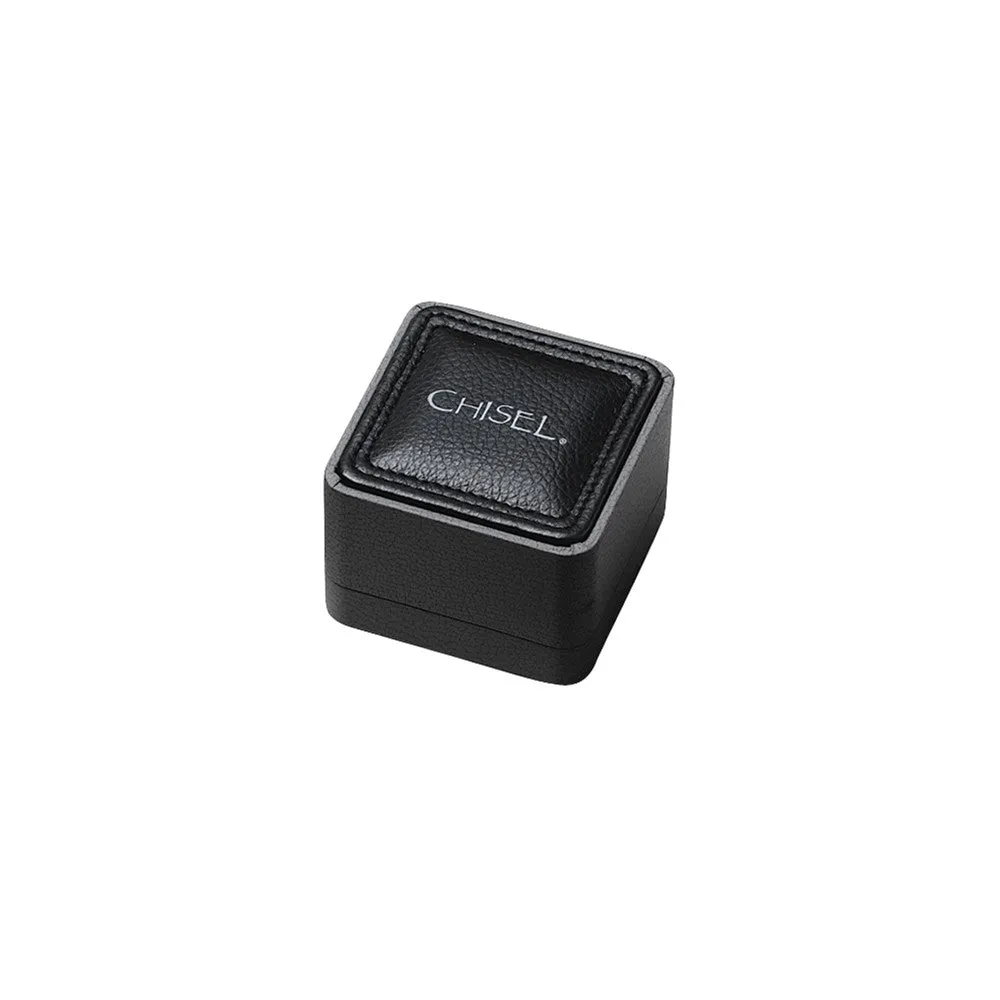 Stainless Steel CZ Black IP-plated Polished Money Clip