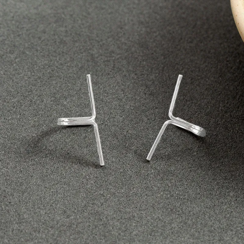 Sterling Silver Cross-Border Ear Clips ( 1 Pair )