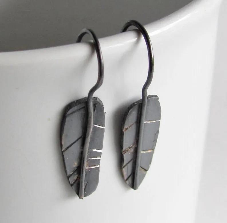 Sterling Silver Feather Earrings