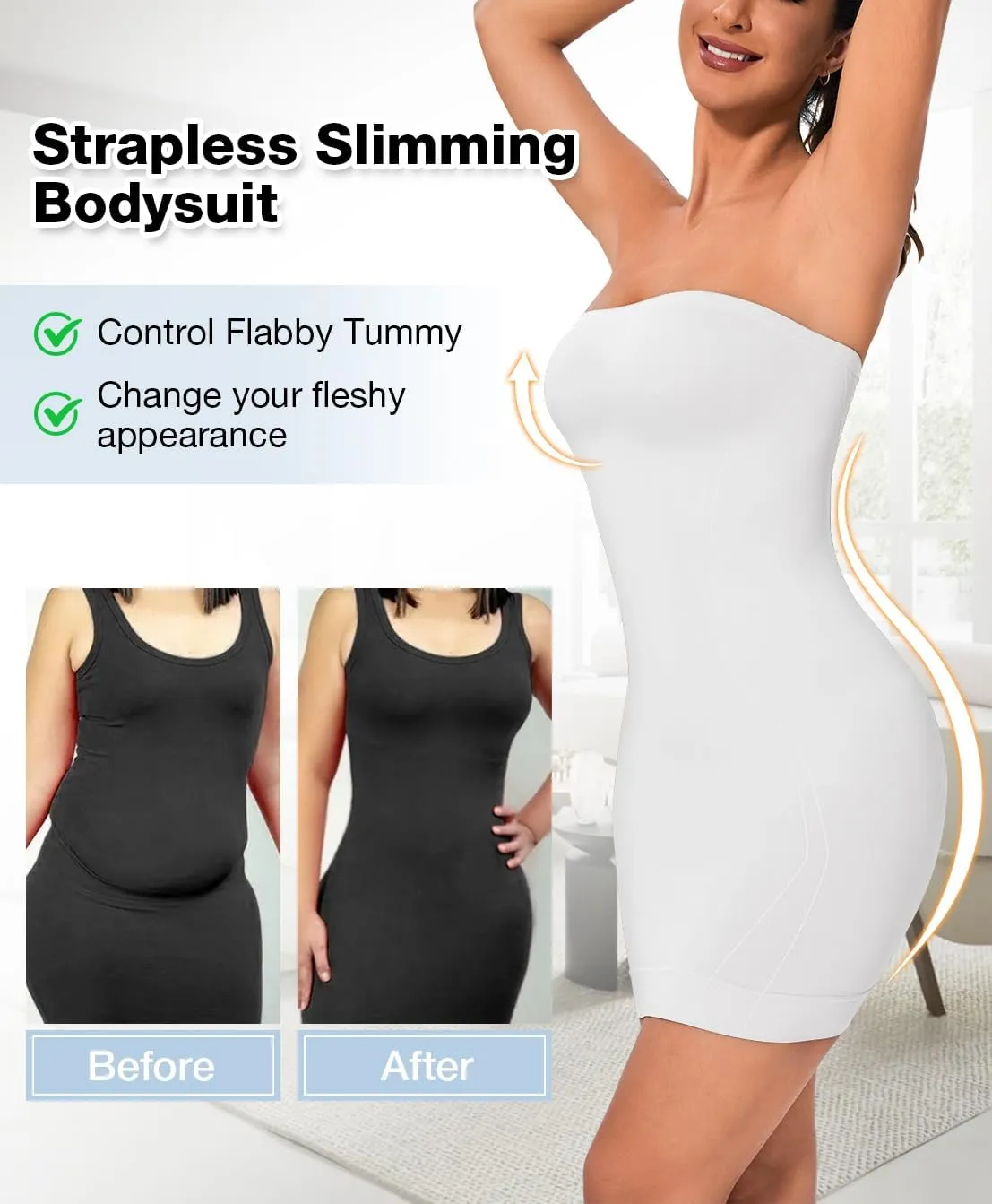 Strapless Shapewear for Women Full Slip shapewear dress Tummy Control slip for women under dress