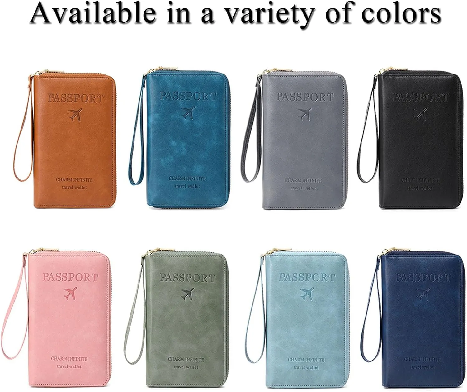 Summer Simple Plain Passport Cases Back To School, Charm Infinite Travel Wallet, Multi-functional Zipper Travel Card Holder, RFID Blocking Card Holder (Brown)
