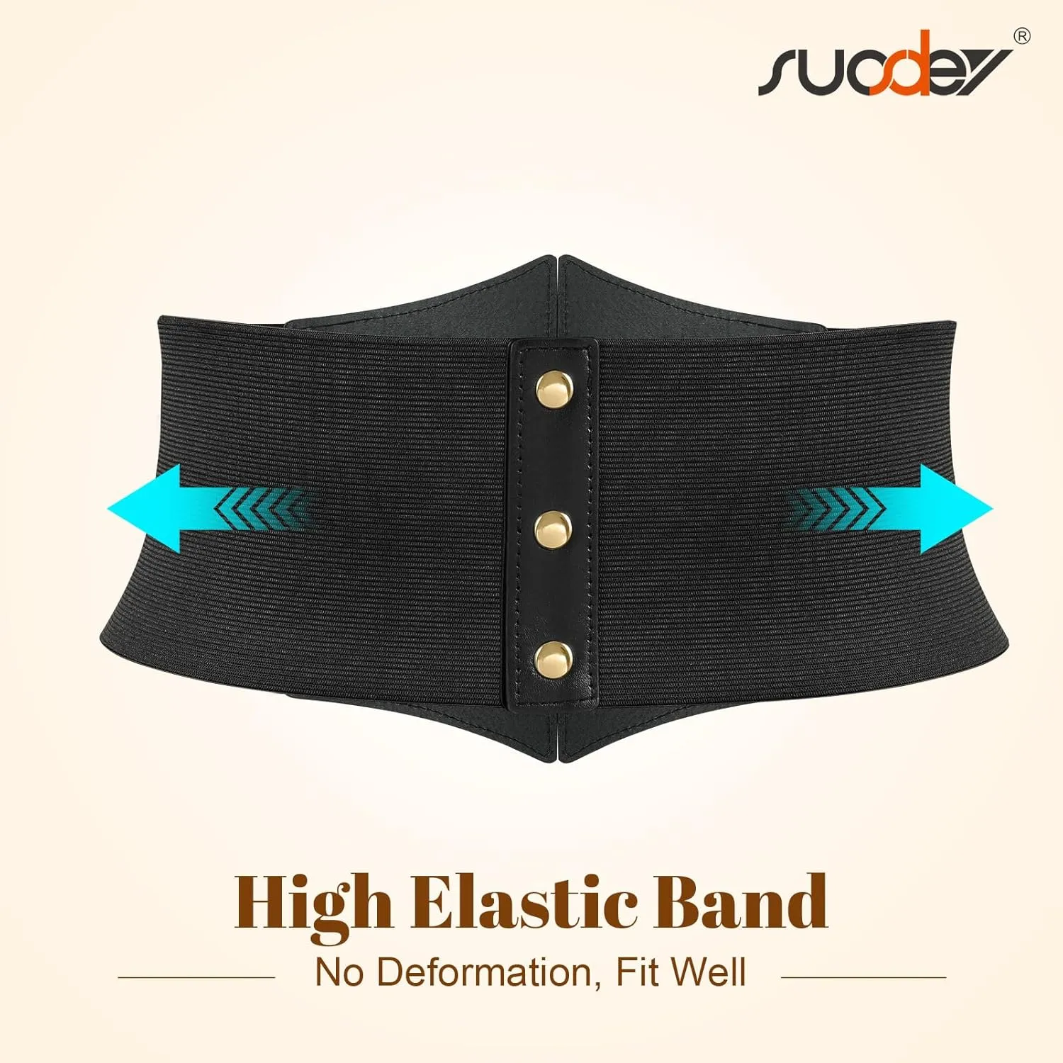 SUOSDEY Women Heart Corset Belt Goth Stylish Wide Elastic Waist Corset for Cosplay Halloween Renaissance Daily