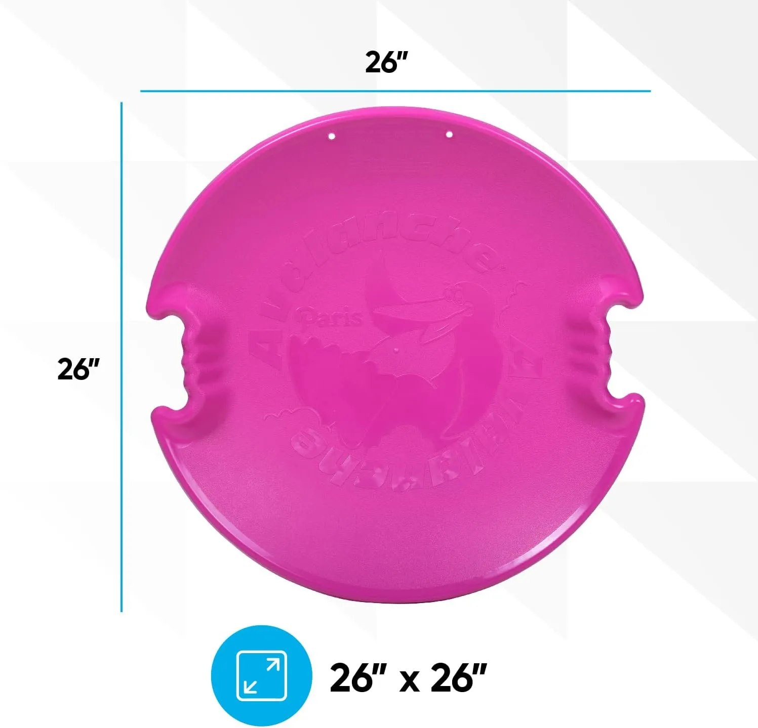 Superio Round Saucer Snow Sleds for Kids and Adult, Spiral Toddler Sled 26" Avalanche Circle Jet Sled for Toddlers Age Plastic Sledding Disc, Winter Snow Toys Fun for Kids and Adults, 1-Pack