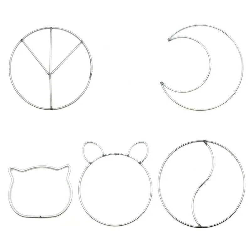 Support métalliques couleur argent pour macramé/5 formes