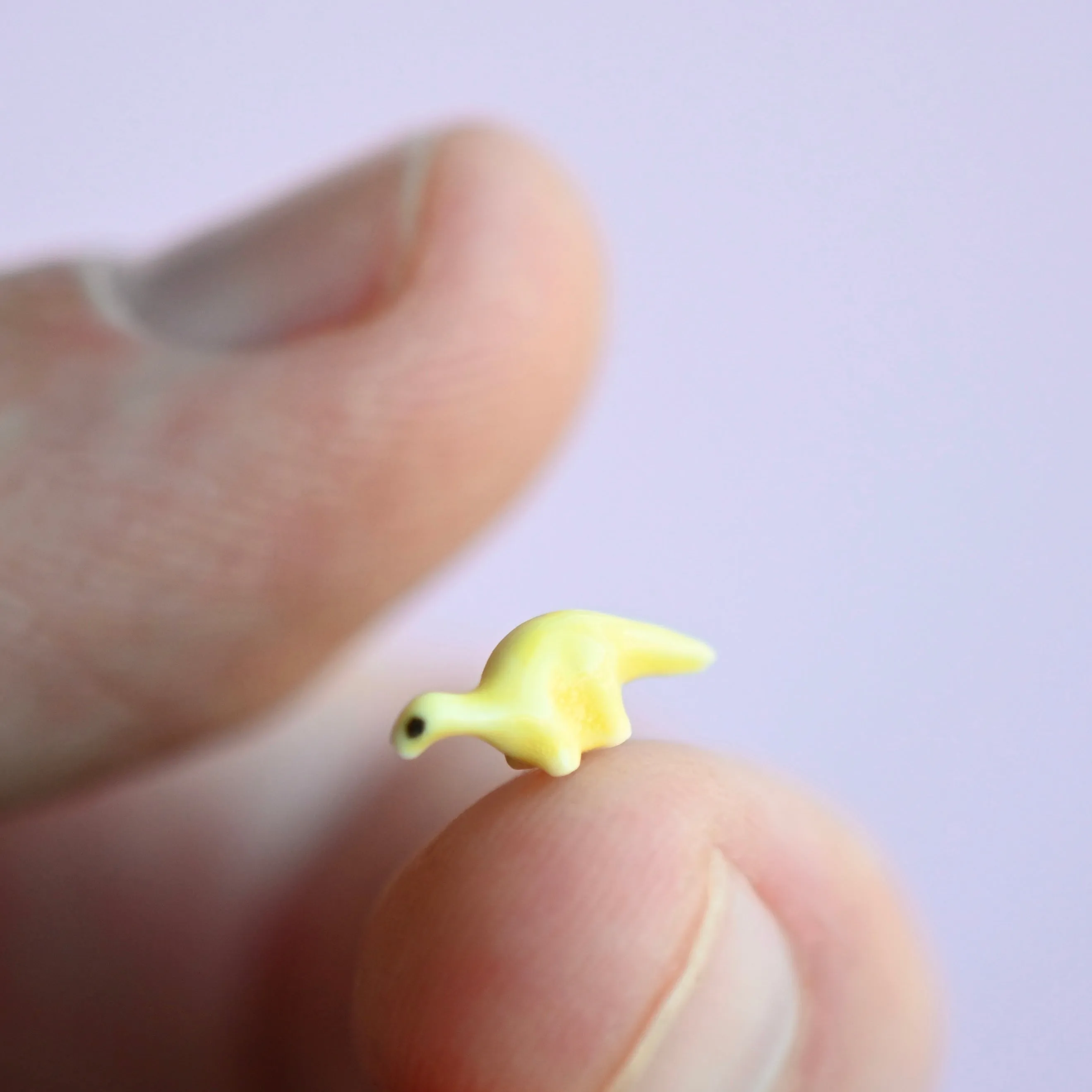 Tiny Yellow Brachiosaurus Figurine Wish Bottle