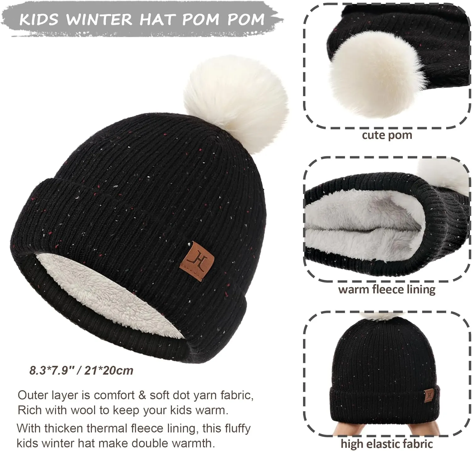 Toddler Hat Scarf Glove Set 2t-4t Boy Girls Winter Beanie Hat Neck Warmer Mitten Kids Hats And Gloves Ages 4-8 Fleece Lined