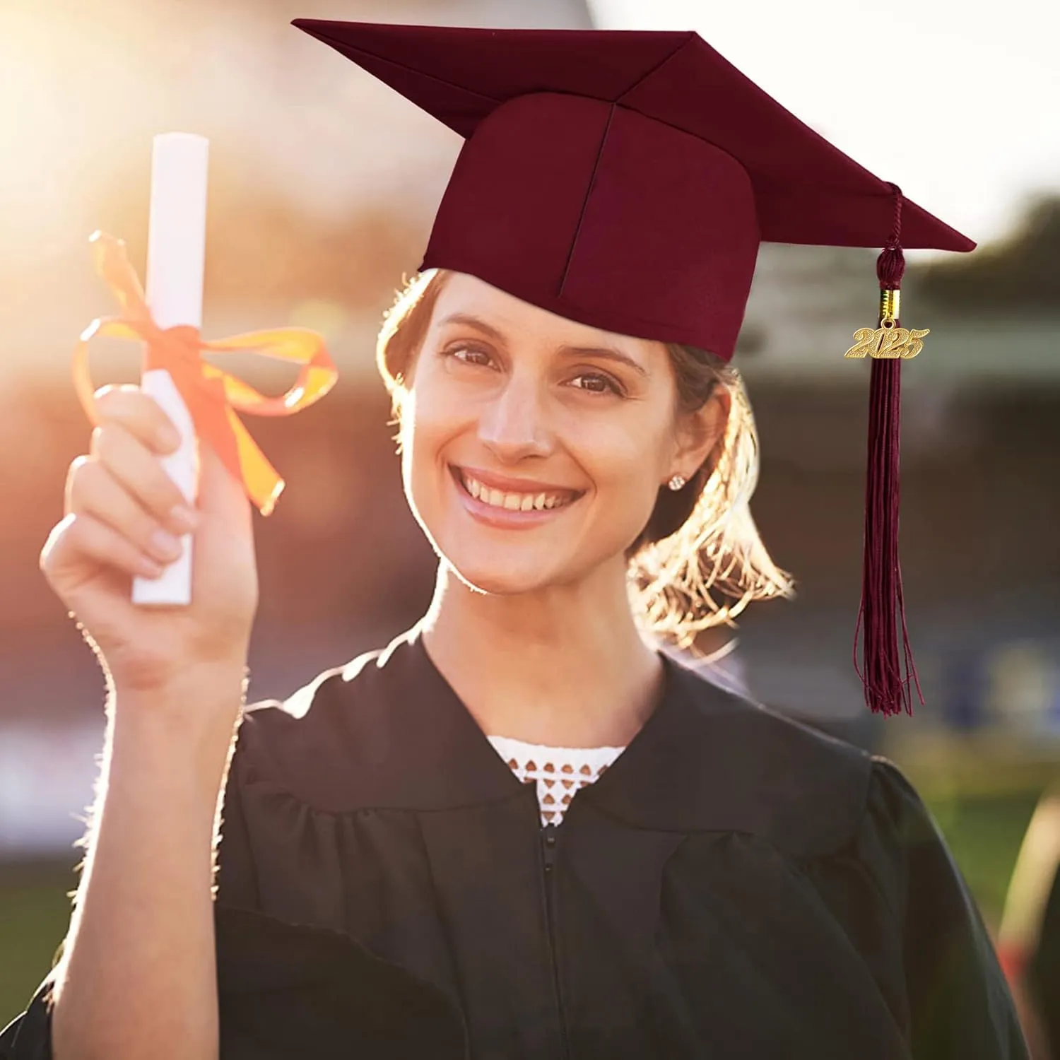 Unisex Adult Matte Graduation Cap Graduation Hat with Tassel Adjustable for High School and College