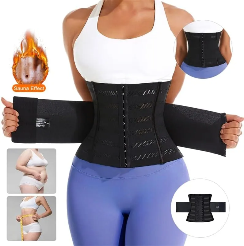 Waist Trainer Shaper for Women Full Body Belly Girdle Shaping Waist Cincher Wrap Belt Tummy Control Shapewear Black