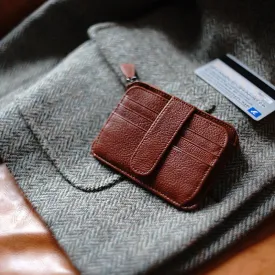 Womens Brown Leather Card Holders Wallet Slim Billfold Wallet Card Holders for Ladies
