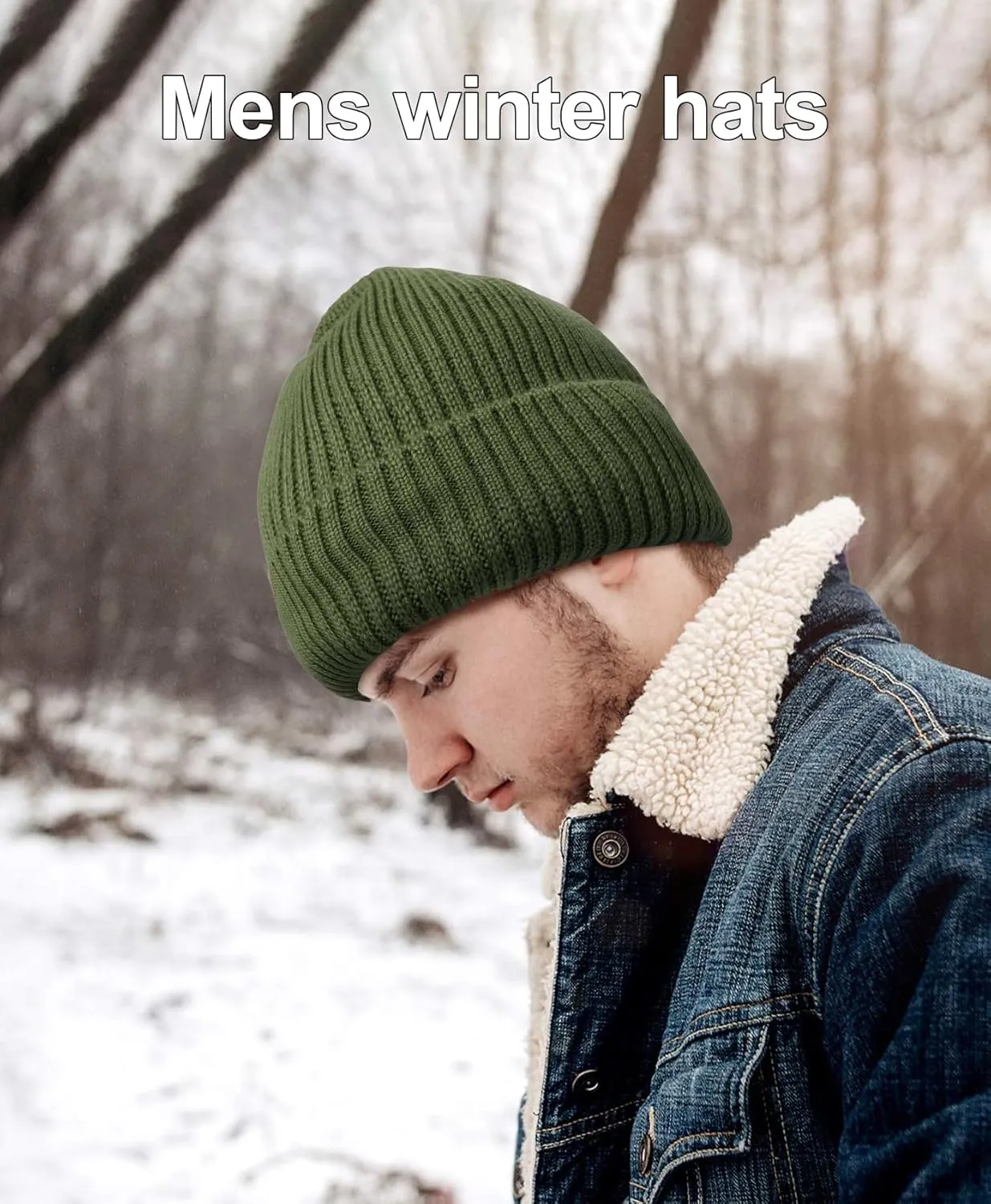 ZTL Merino Wool Beanie Hat for Men Women, Thick Warm Fleece Lined Knit Winter Hats Cuffed Beanie Stocking Hat Ski Skull Cap